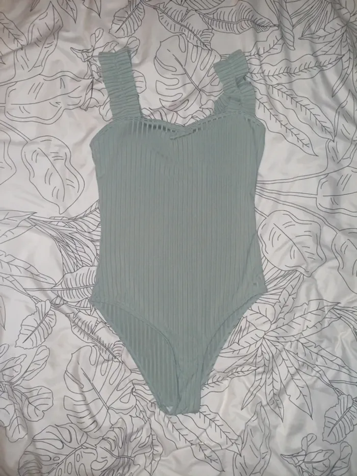 Maillot de bain côtelé vert d'eau