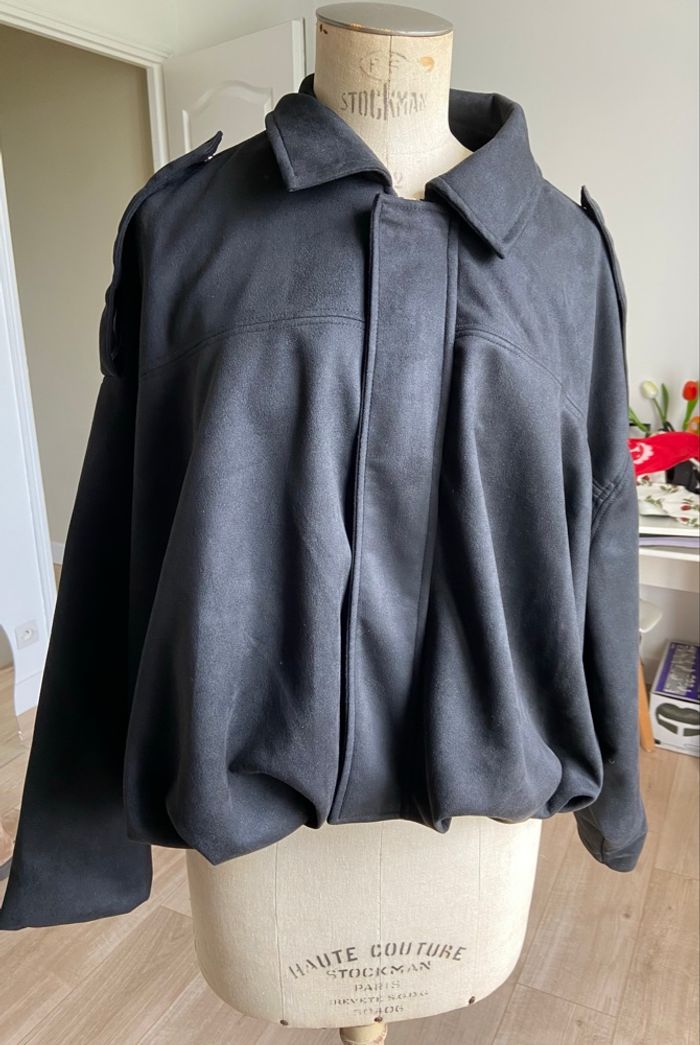 Blouson d’automne en daim noir - photo numéro 3
