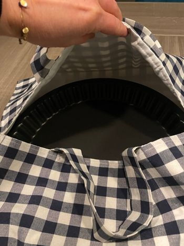 Sac à tarte vichy bleu marine - photo numéro 6