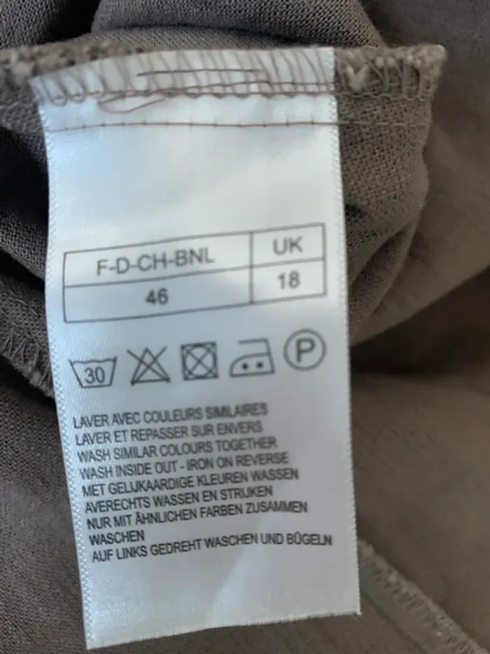 Robe Damart longue taupe taille 46  55%lin /viscose - photo numéro 8