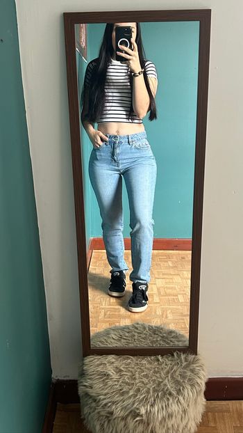 Jeans mom bleu clair
