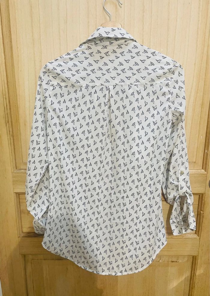 Chemise blanche ML motif oiseau origami xs - photo numéro 15