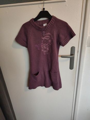 Robe en laine manche courte