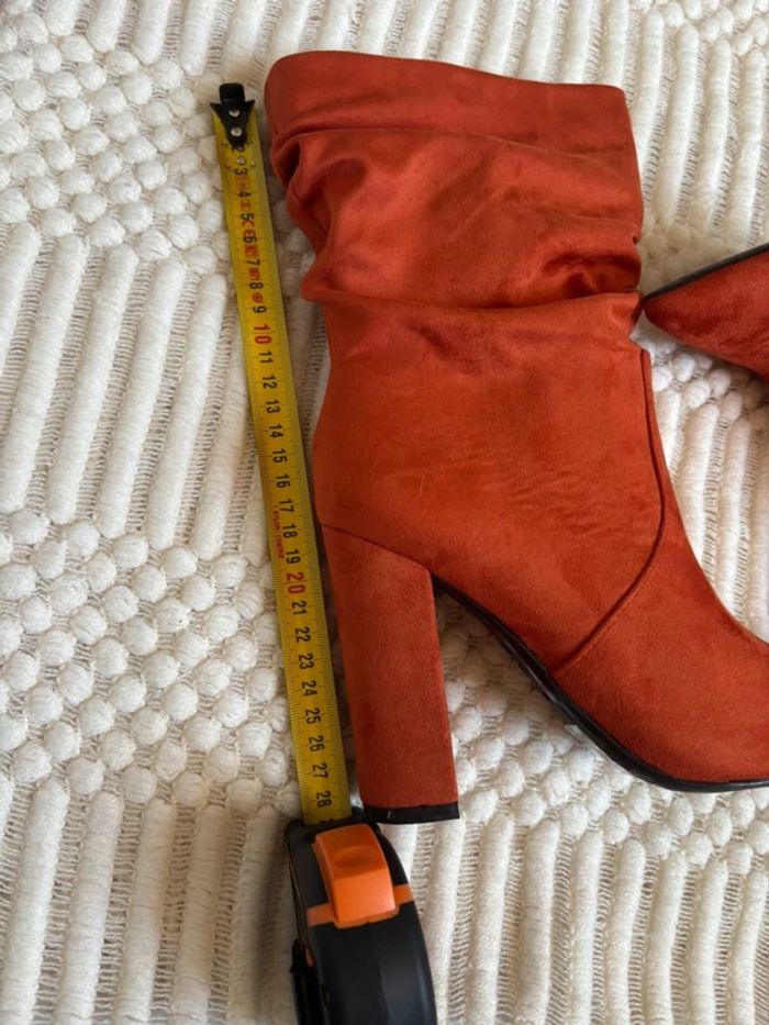 Bottines femme en daim orange 37 - photo numéro 7