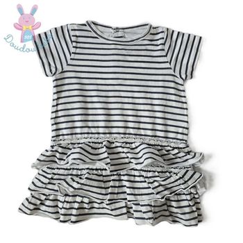 Robe marine rayée bébé fille 12 Mois été Petit Bateau
