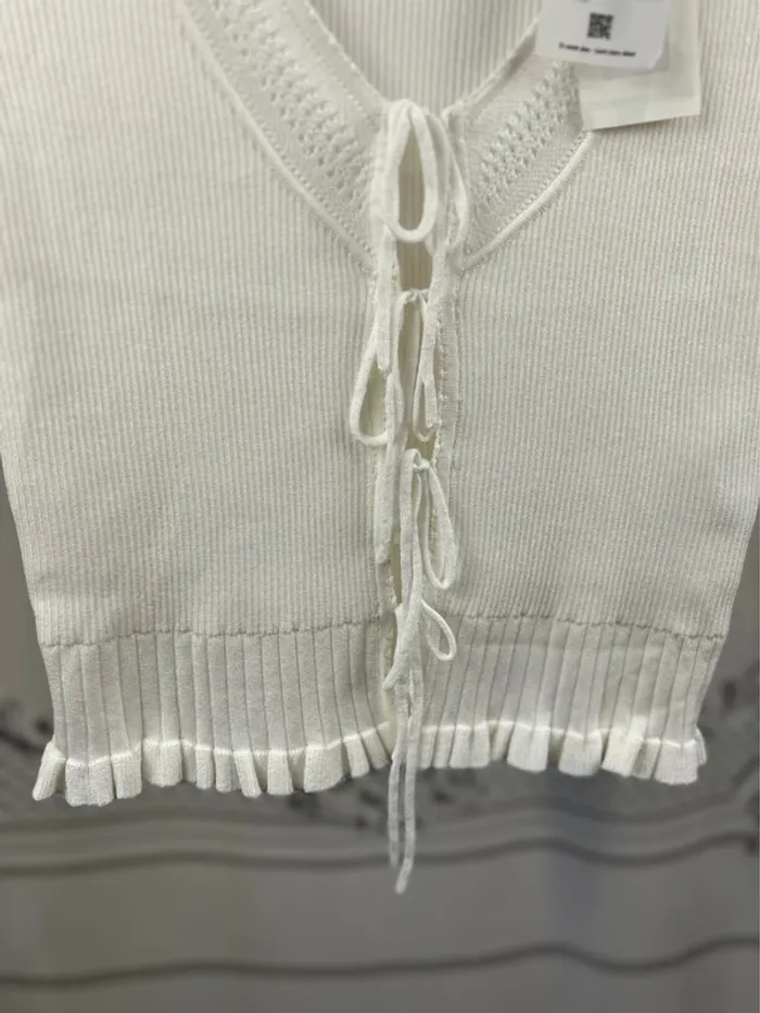 Top court maille crème Claudie Pierlot T. XS neuf - photo numéro 3