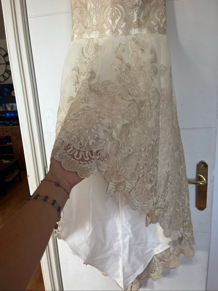 Robe de soirée Chi Chi London ivoire broderie écru - photo numéro 3