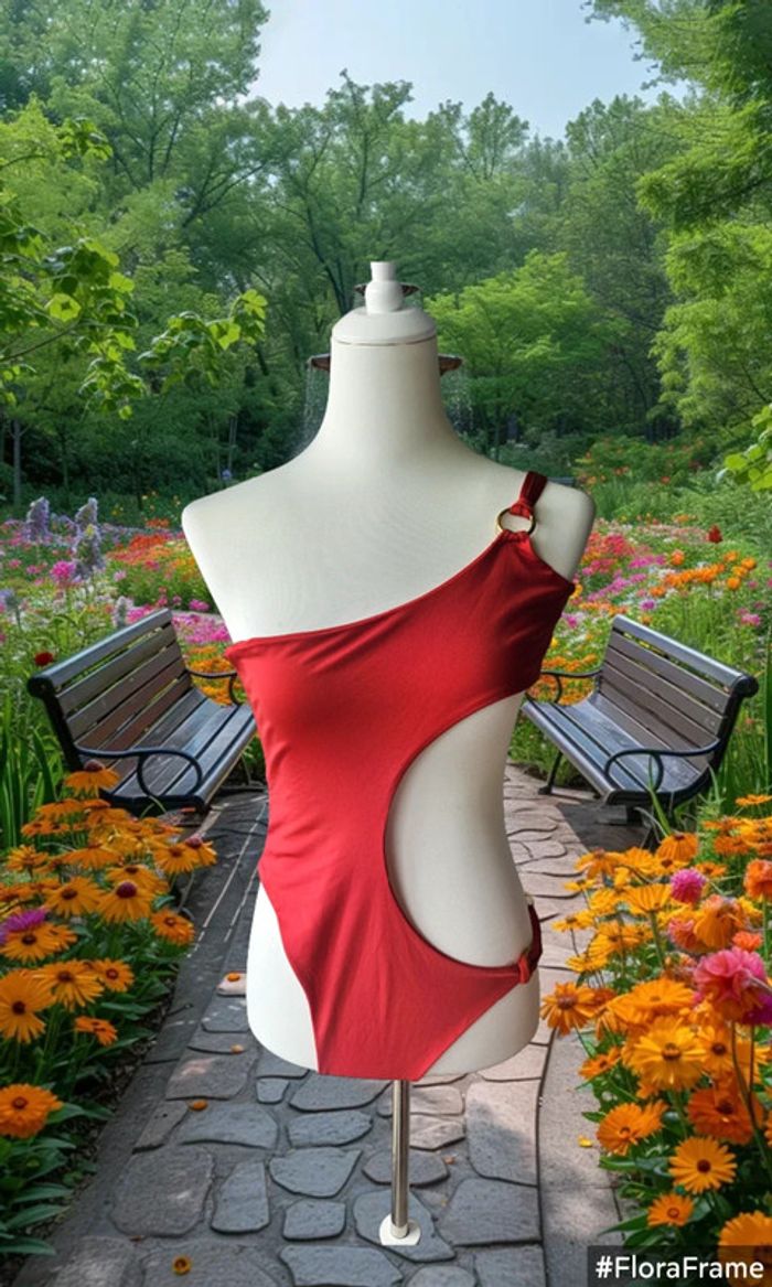 Maillot de bain 1 pièce original rouge, I saw it first, taille 42