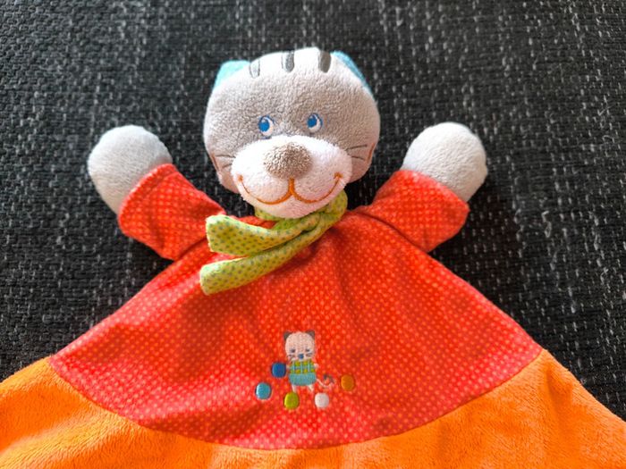 Doudou chat orange rouge mots d'enfants - photo numéro 2