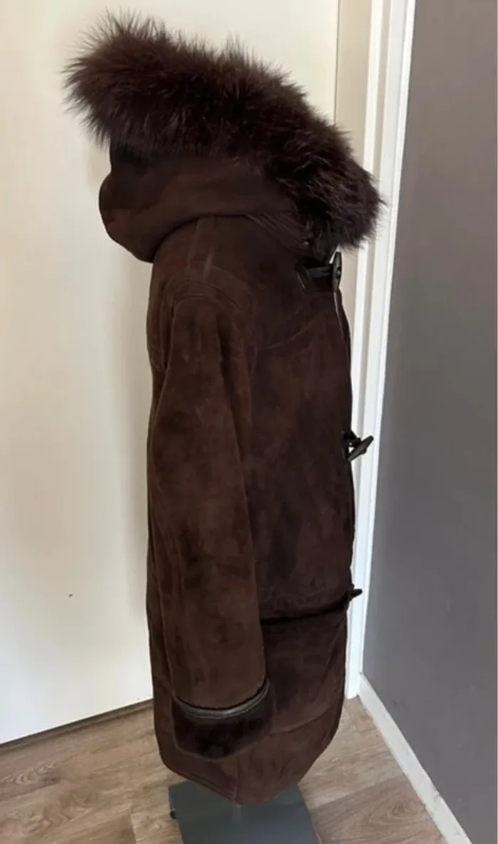 Victor manteau en peau , marron,  capuche amovible femme, taille 40 - photo numéro 4