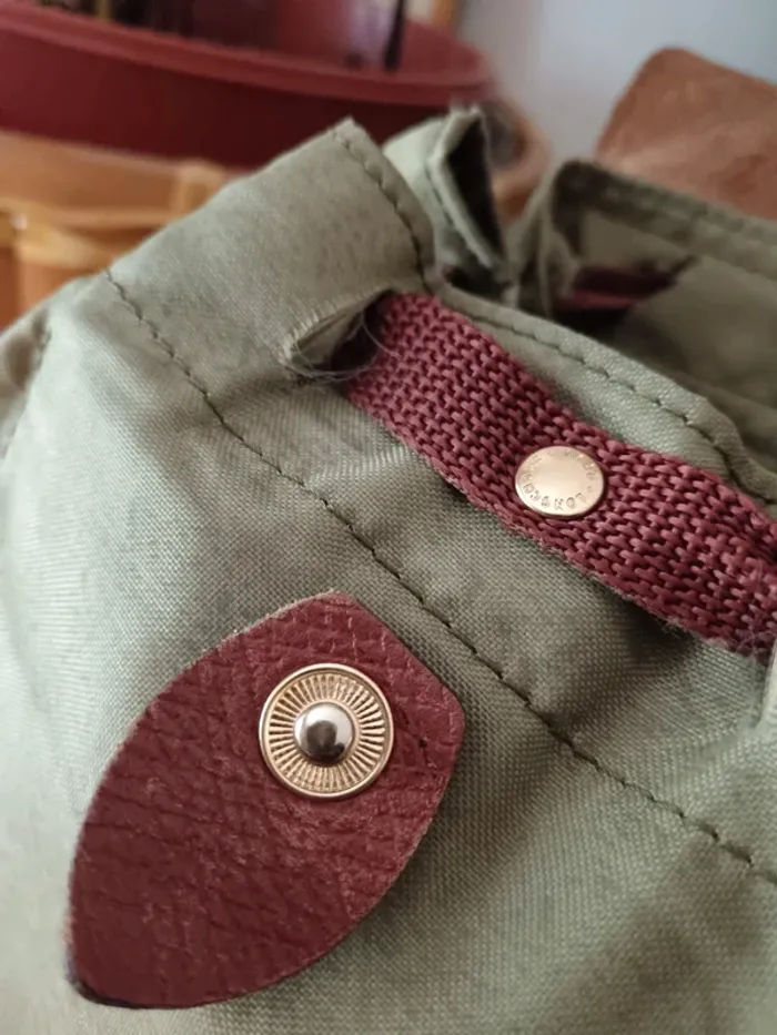 Sac à dos pliage xs Longchamp kaki et marron - photo numéro 10