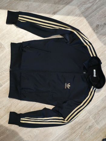 Veste adidas officials vintage noir et doré 