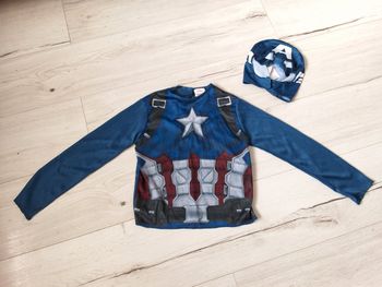 Déguisement Captain america tee shirt ma ches longues avec masque Marvel Avengers 5 - 6 ans