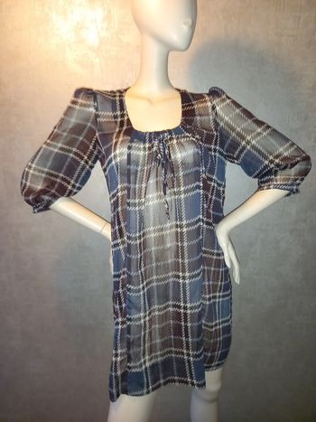 robe transparente marron et bleu taille 38/40