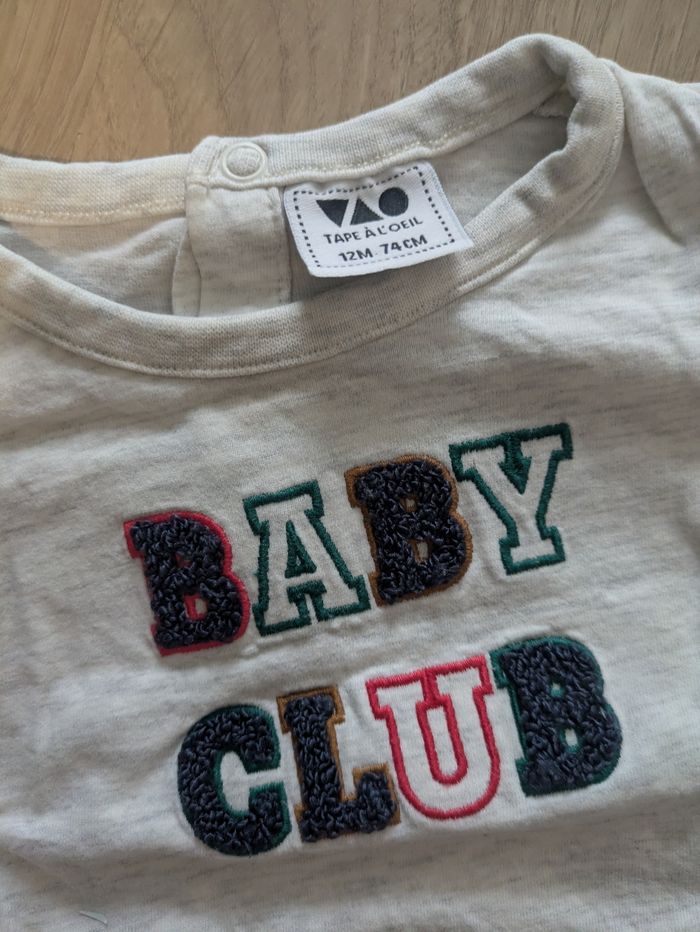 Lot 2 t-shirts manches longues 12mois - photo numéro 4