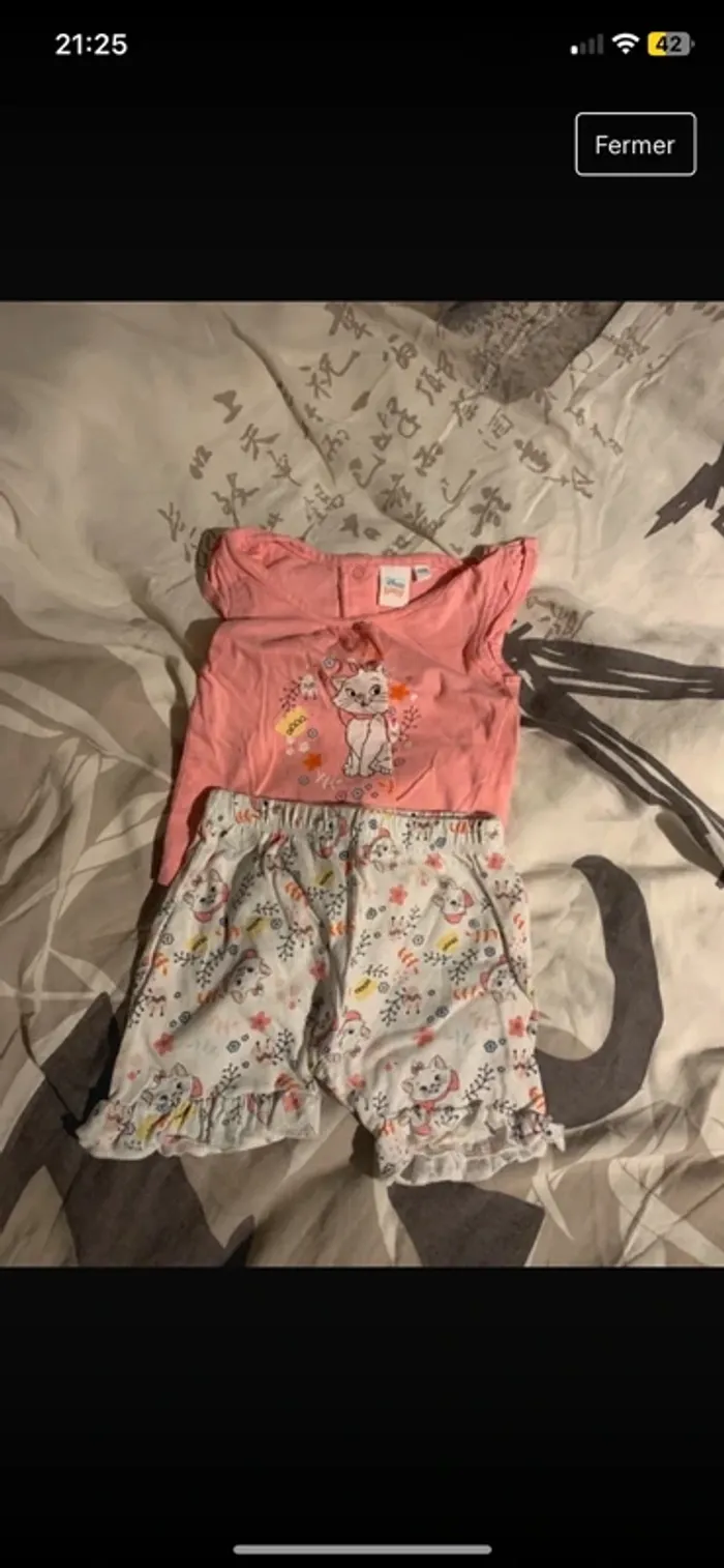 Ensemble t-shirt et short été fille