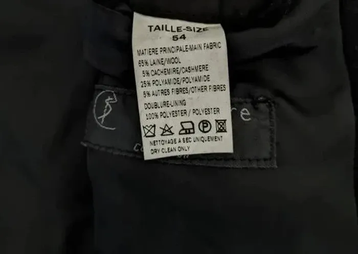 Manteau caban noir en laine et cachemire - taille 54 (L) - photo numéro 5