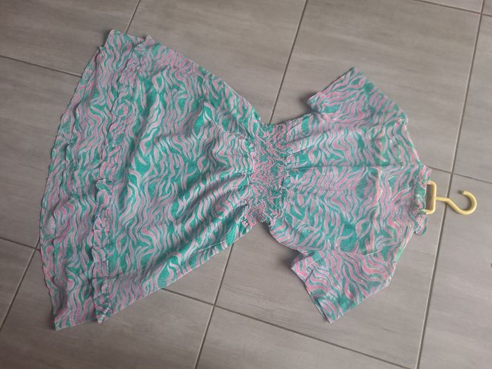 Jolie robe rose vert avec brillance doré Ikoone & Bianka Taille S - photo numéro 9