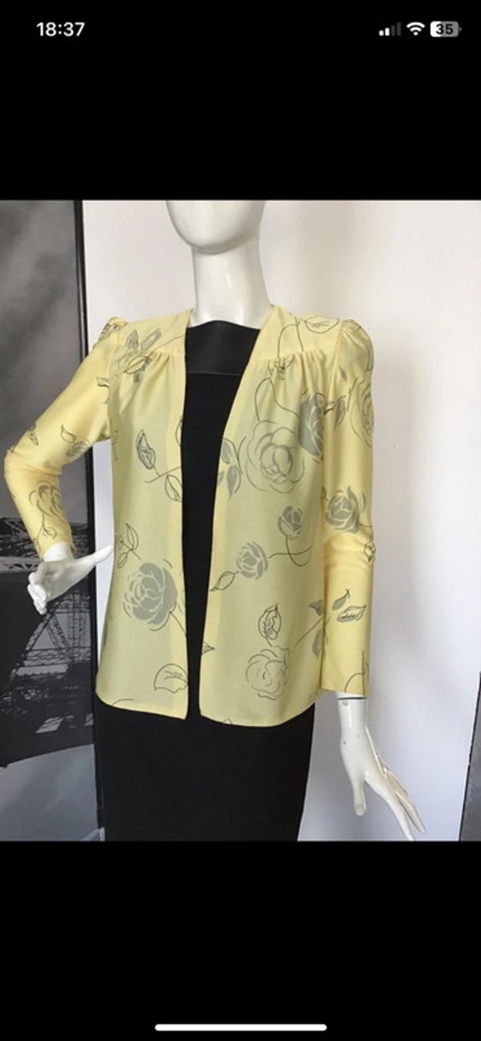Veste légère jaune gris noir 70s - photo numéro 2