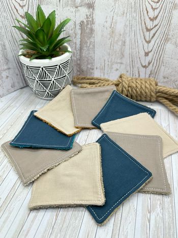 Lingette lavable et réutilisable lot de 9 en éponge coton