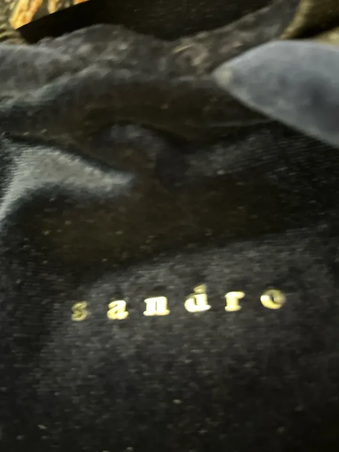 Magnifique sac a dos en velours Sandro noir bleu nuit - photo numéro 3