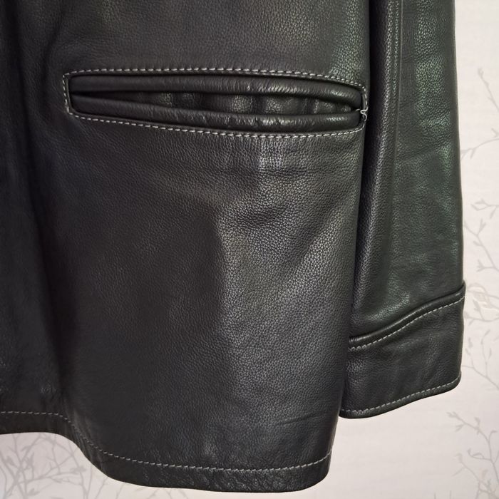 Veste noire en cuir homme - photo numéro 4