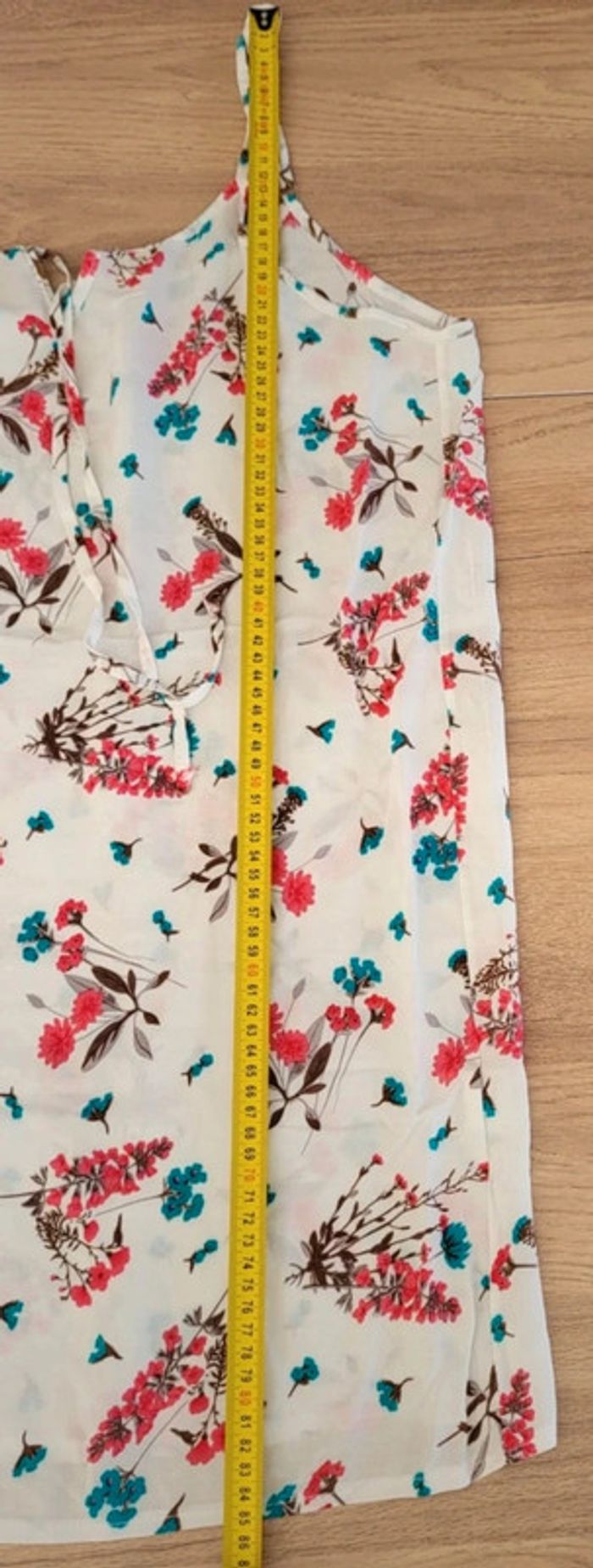 Robe d'été fleurie bleue rose beige sur fond blanc Z-One Taille L/XL ou 40 - photo numéro 8