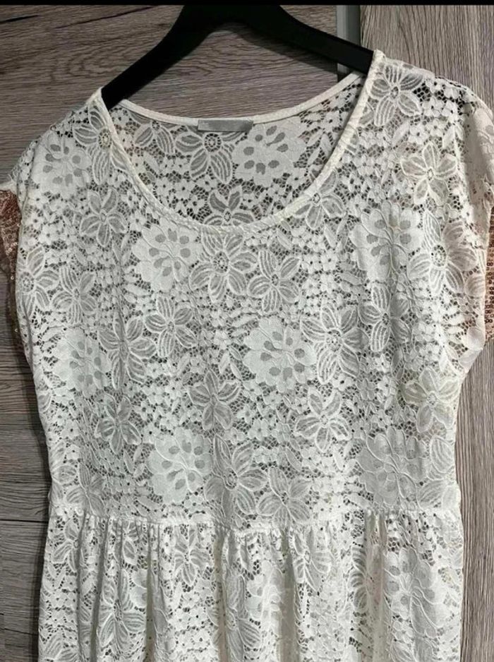 Robe  été  en  dentelle  blanche 42/44  femme - photo numéro 3