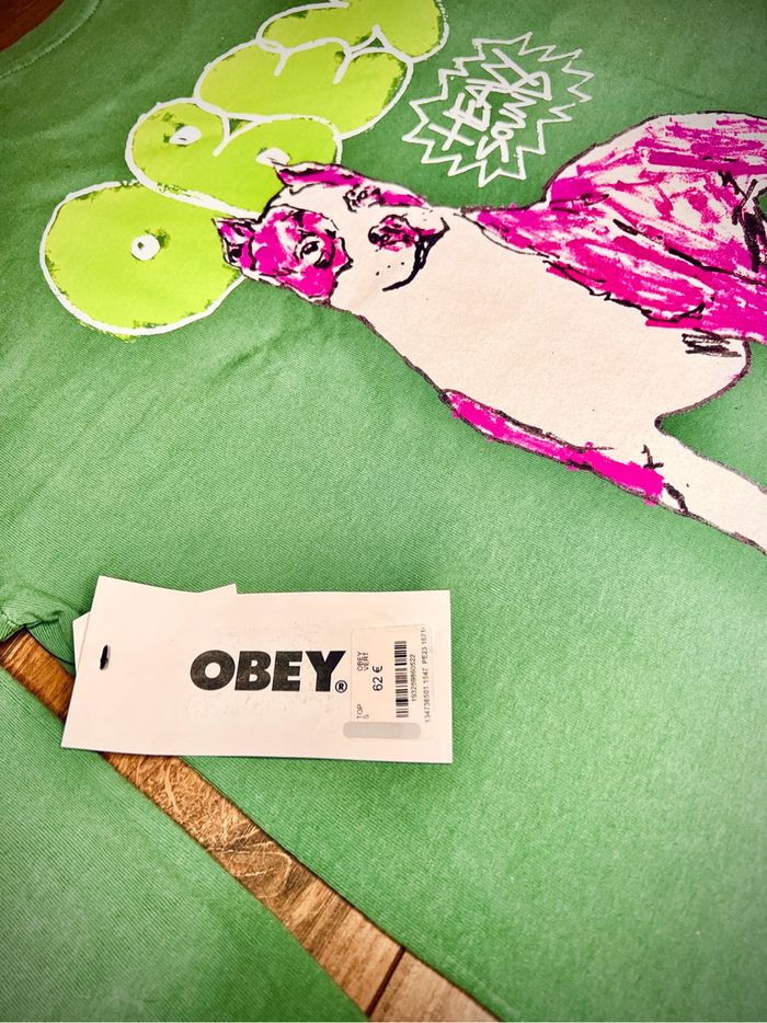 T-Shirt à manche longue Obey - Heavy Sound Dog - Taille S Neuf - photo numéro 4