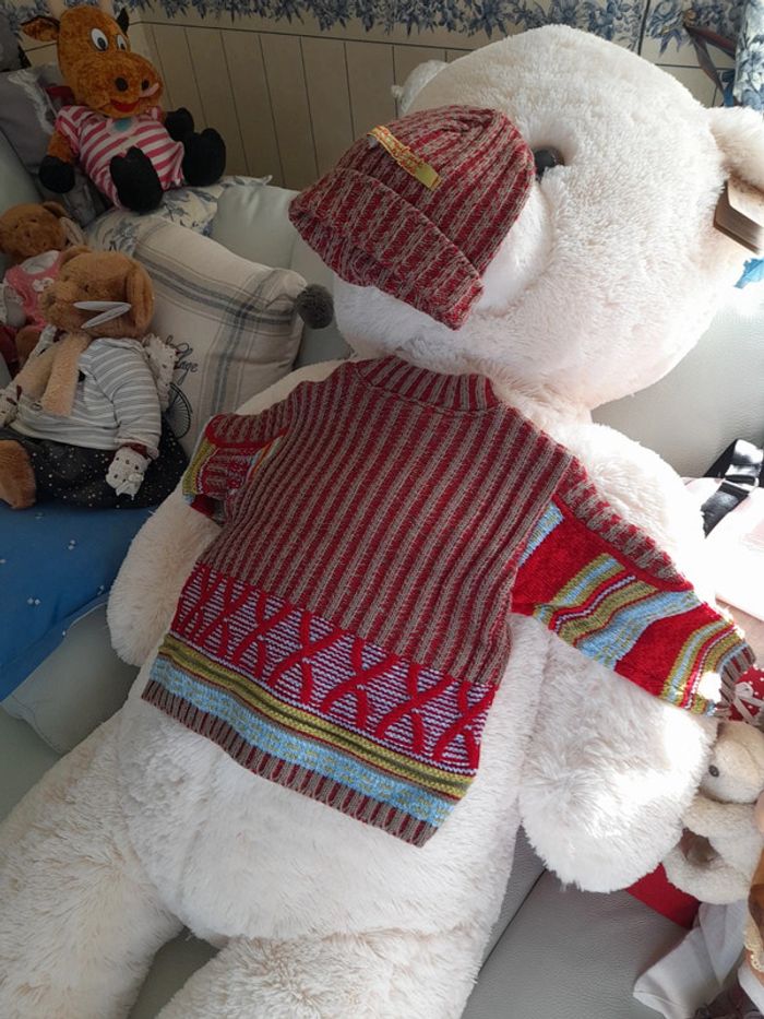 Superbe pull clayeux et son bonnet - photo numéro 5