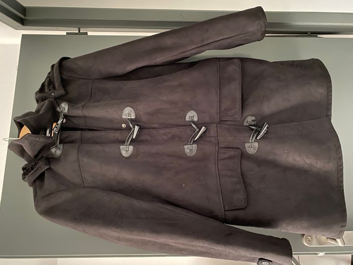 Manteau noir avec capuche T44 Clara Vitti capuche amovible/duffle-coats/noir/44