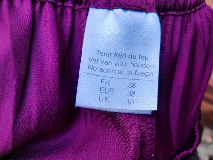 Superbe pyjama 2 pièces Etam, satin et transparent, violet, taille 38 - photo numéro 10