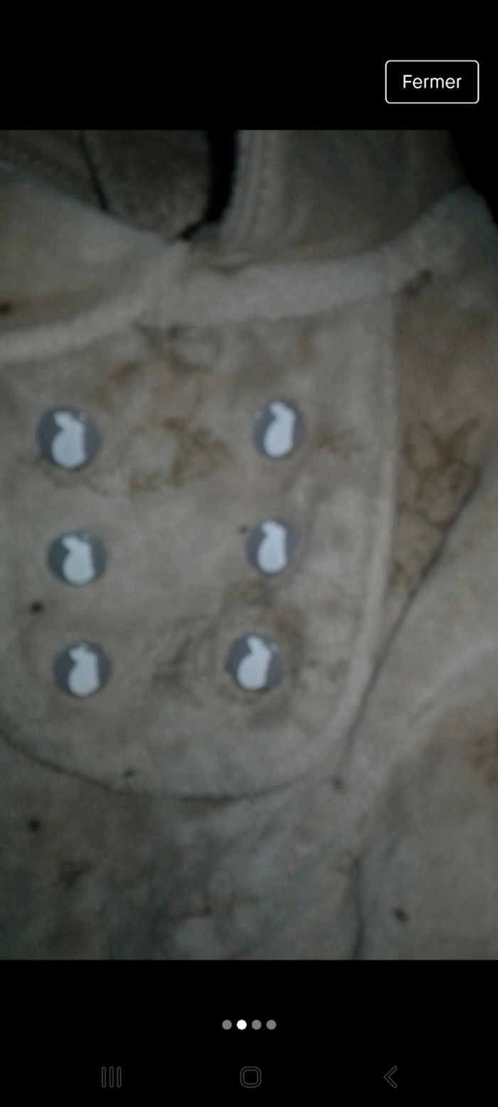 Lot de 2 pyjamas velour 1mois marron et rose lapin - photo numéro 3