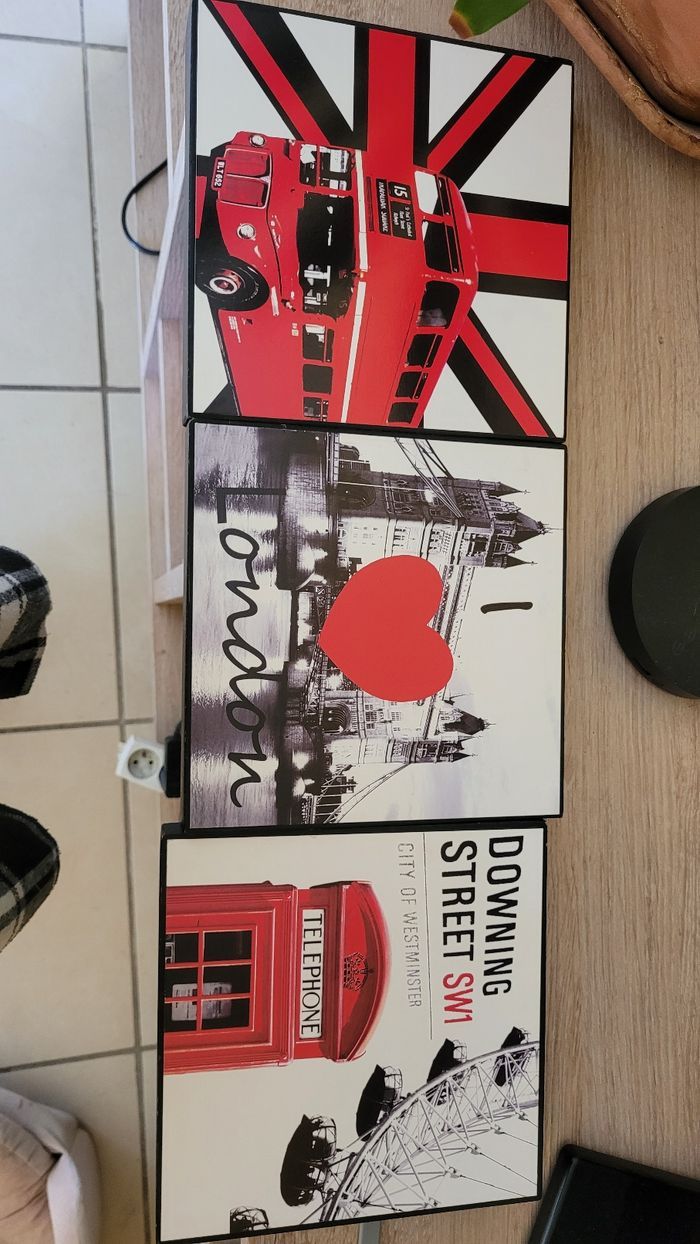Lot de 3 cadres Londres en bois - photo numéro 3