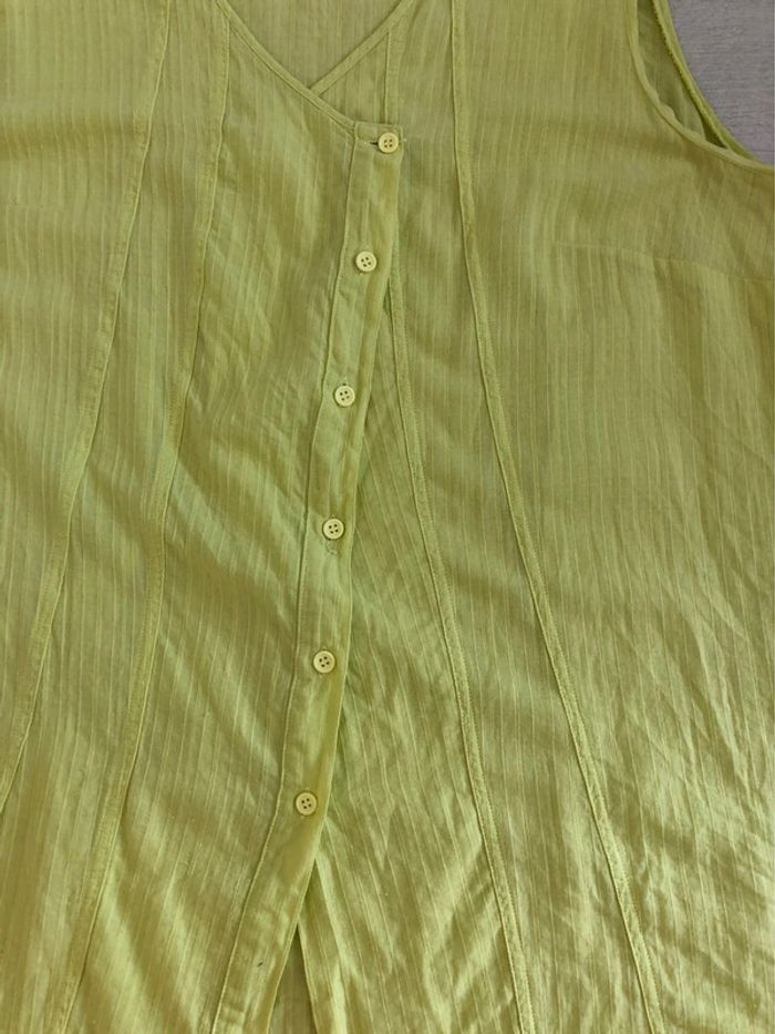 AN62- Blouse longue vert anis « fleur de sel » T 50 - photo numéro 5