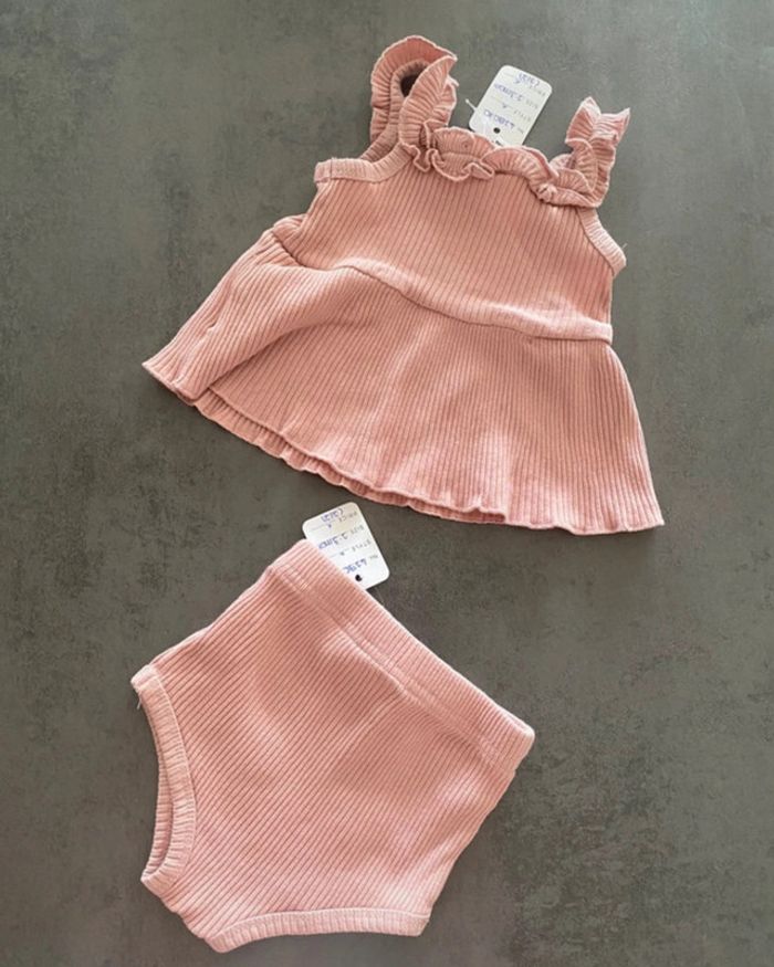 Ensemble rose parme Shein 1-3 mois culotte et débardeur [ref.41B070] - photo numéro 2