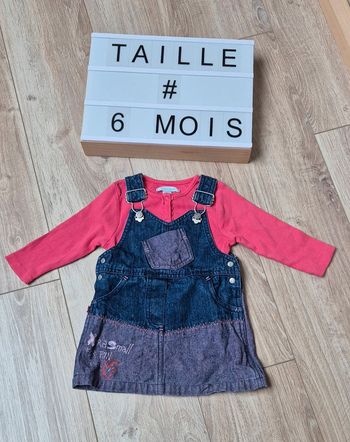 Ensemble robe en jean et tee shirt 6 mois
