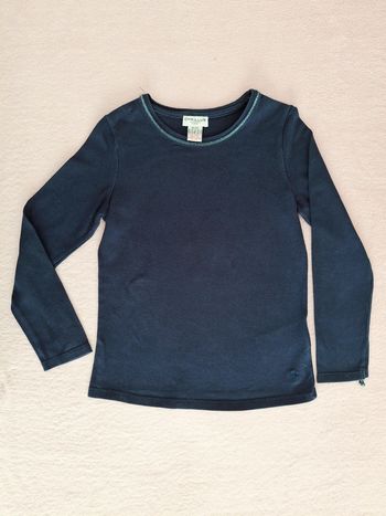 T-shirt manches longues 6 ans Cyrillus bleu marine stretch