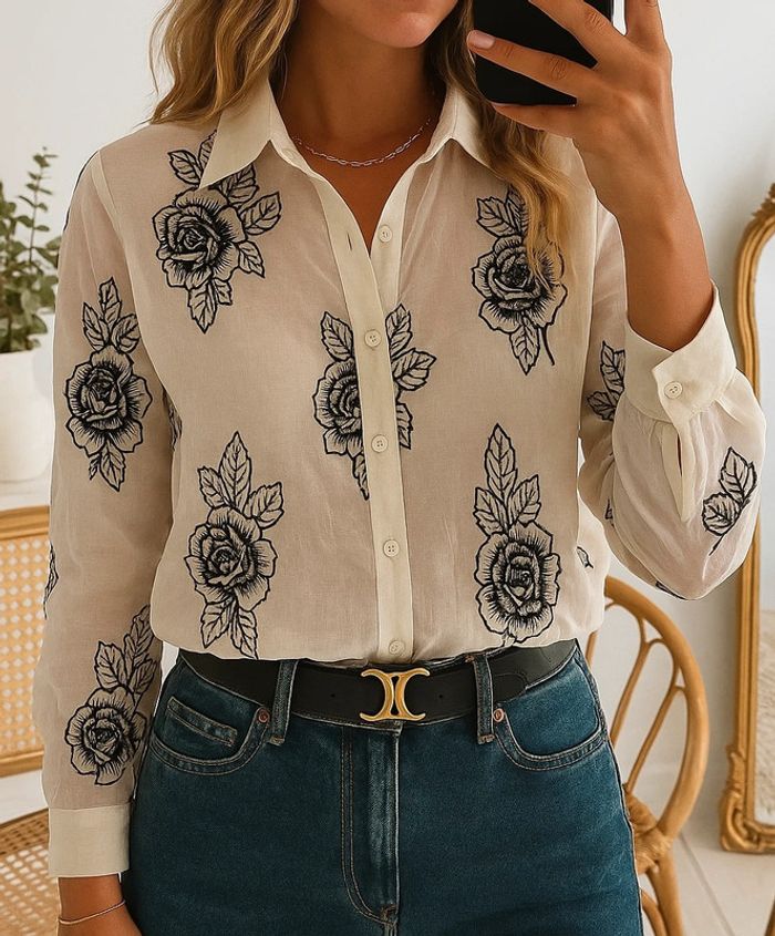 🖤Chemise brodée Taille M