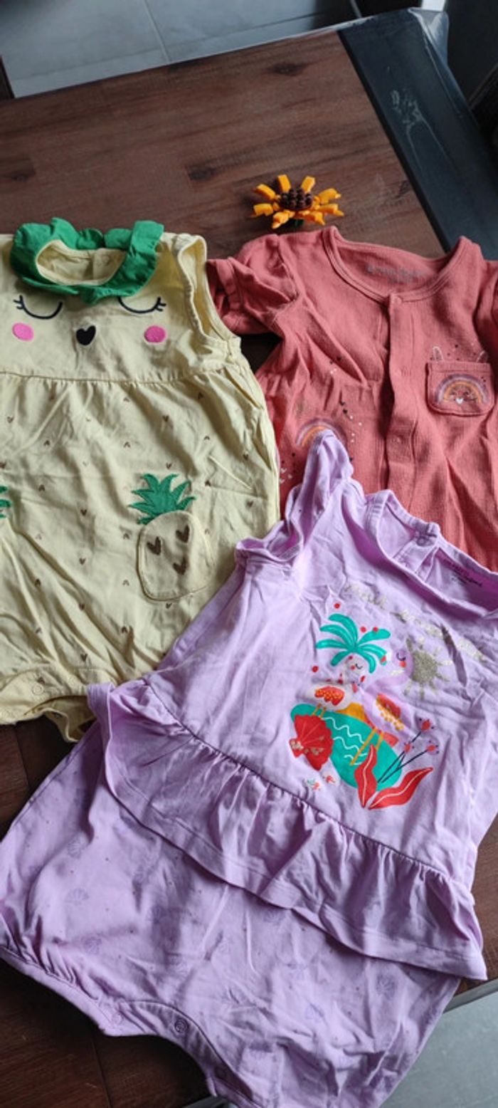 Lot de 3 barboteuses été fille 24 mois