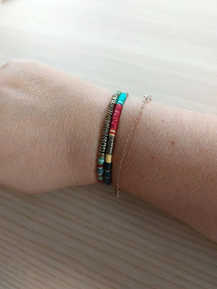 Bracelets perles plates - photo numéro 6