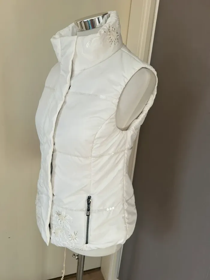 Madeleine doudoune blanche sans manches veste femme, taille 38 - photo numéro 3