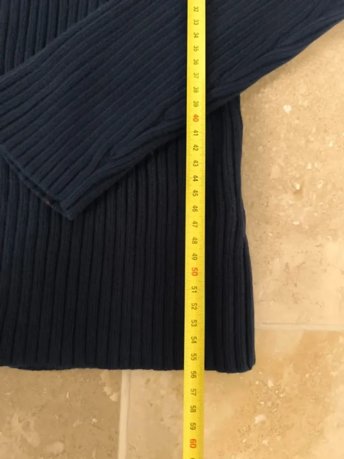 Pull 1/4 zippé Tommy Hilfiger femme marine L excellent état - photo numéro 5