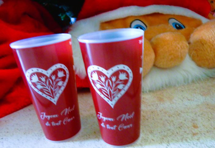Verres lot 2 Gobelets Noël vin chaud Alsace 35 cl neuf collection. - photo numéro 3