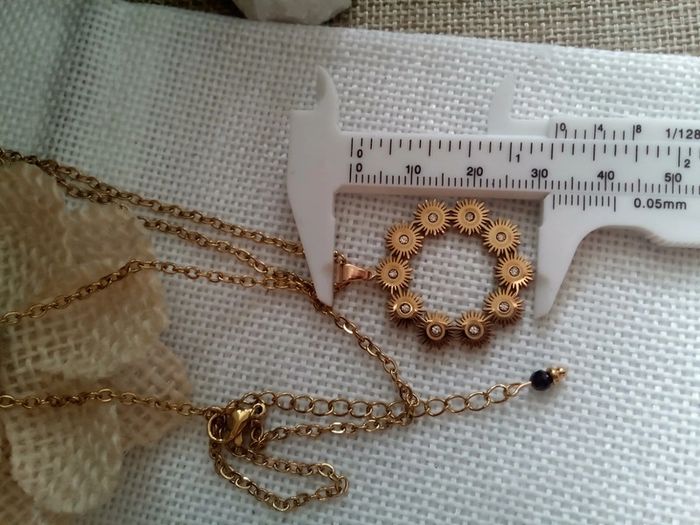 Collier multi soleils acier et zircons - photo numéro 3