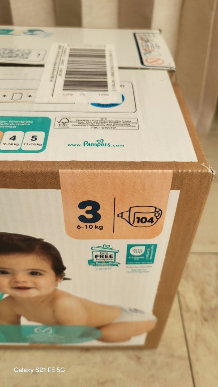 Pack 104 couches pampers harmonie taille 3 - photo numéro 3