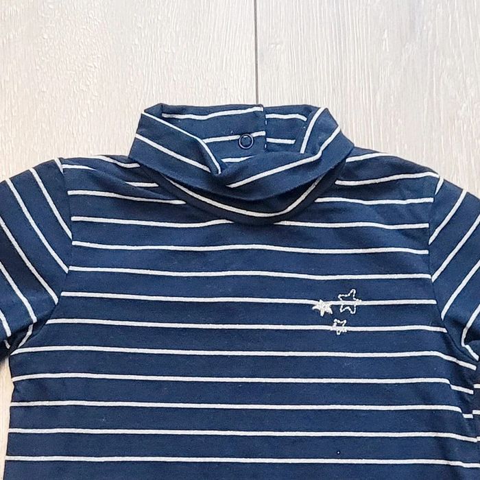 Maillot manche longue bleu marine rayé blanc. Fille 18 mois. Marque Tape à l'oeil - photo numéro 2