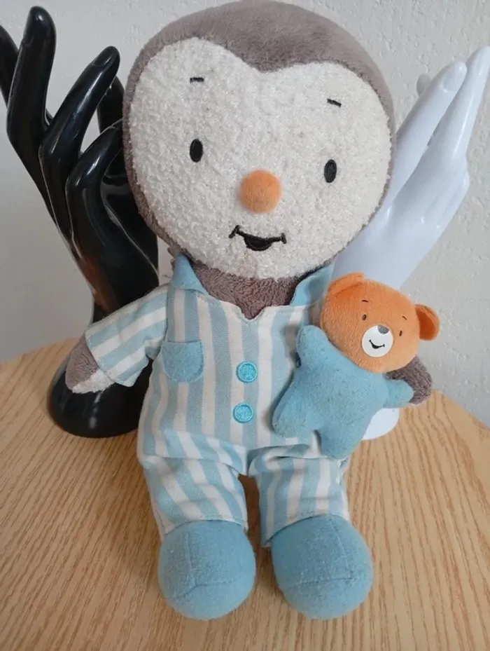 Peluche T'choupi avec doudou brille la nuit phosphorescente