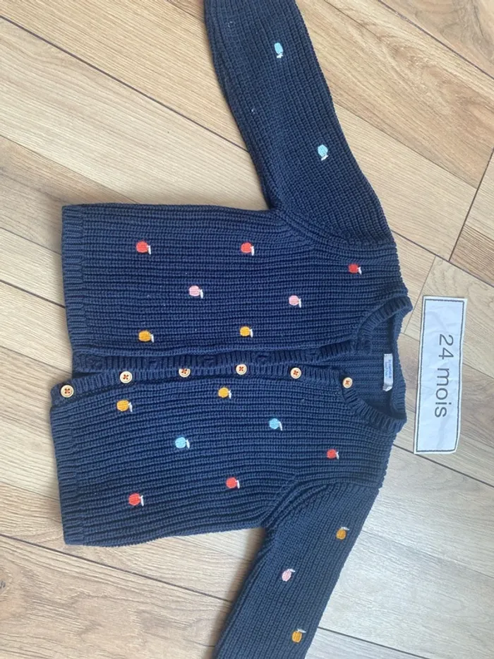 Gilet coton maille fruits 24 mois - photo numéro 3