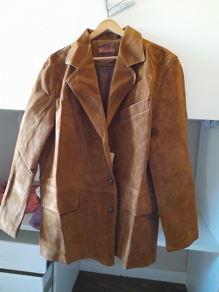 Veste en Daim Moutarde taille XL. Marque ALTA moda. - photo numéro 2